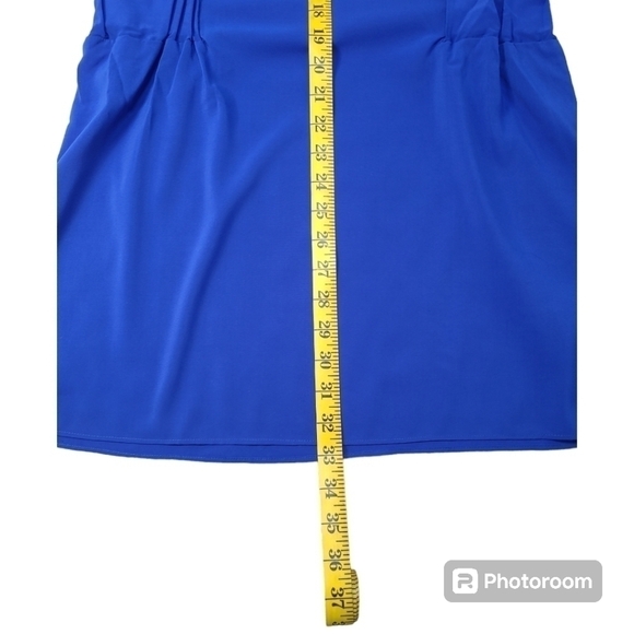 Hawks Sheer Blue V Neck Mini Dress Size Small - Picture 6 of 12